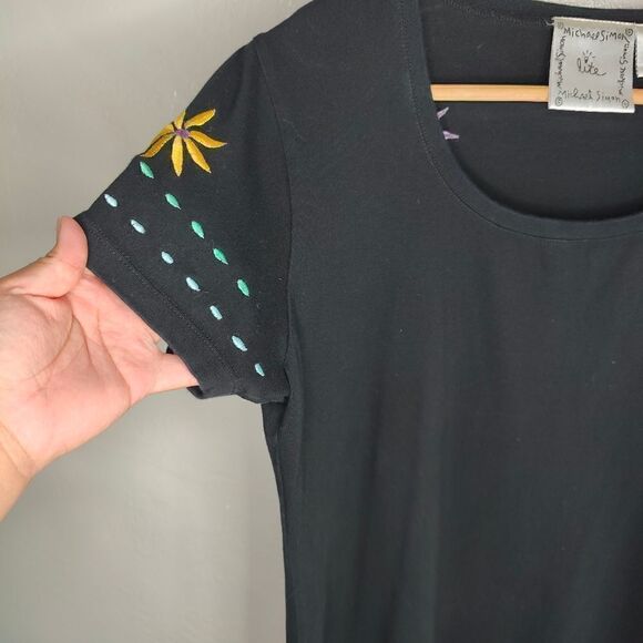 Michael Simon Vintage Flower Embroidered Dress - Picture 5 of 6